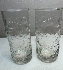 Vintage Libbey Orchard Fruit Glass Beverage Set Pitcher & 5 Tumbler Glasses MCM