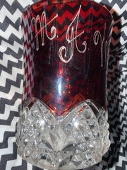 Vintage Ruby Stained Glass Souvenir Small Cups St. Paul Minn MORE – Lot 4