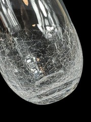 Pier 1 Angled Slant Rim Crackle Blown Glass Set 3 Tumbler Stemless Wine HighBall