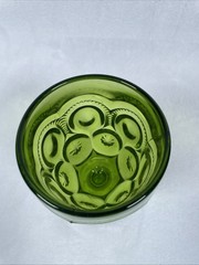 LE Smith MOON AND STARS Green Glass Goblet Trimold Base 6″ H x 3″ W – Excellent