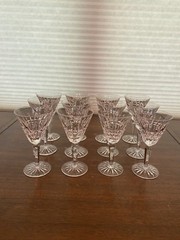 STUNNING VTG SET(12) WATERFORD Crystal GLENMORE Claret Wine Glasses SIGNED 6.5″H