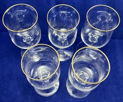 Lenox Crystal INTRIGUE (GOLD TRIM) Wine (5) & Water (4) Glasses. Lot Of 9
