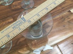 RARE Thick stem Heavy Tall tint Green Glass Glassware Set 6-Glass 7»X3.5