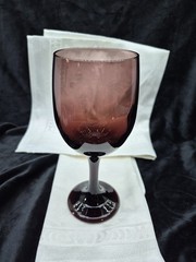 Vintage Libbey Black Amethyst Wine Water Glass Goblet Stemware 7″ replacement