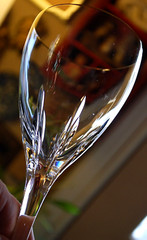 Set 3 FIRELIGHT CLEAR/ GOLD RIM LENOX CRYSTAL Hand Blown Wine Glasses/Goblets