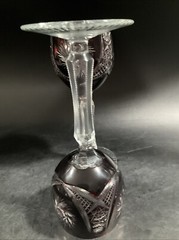 2 TWO AJKA Crystal ALBRACCA Lead Crystal Dark Ruby Red Wine Glass 7″ Pinwheel