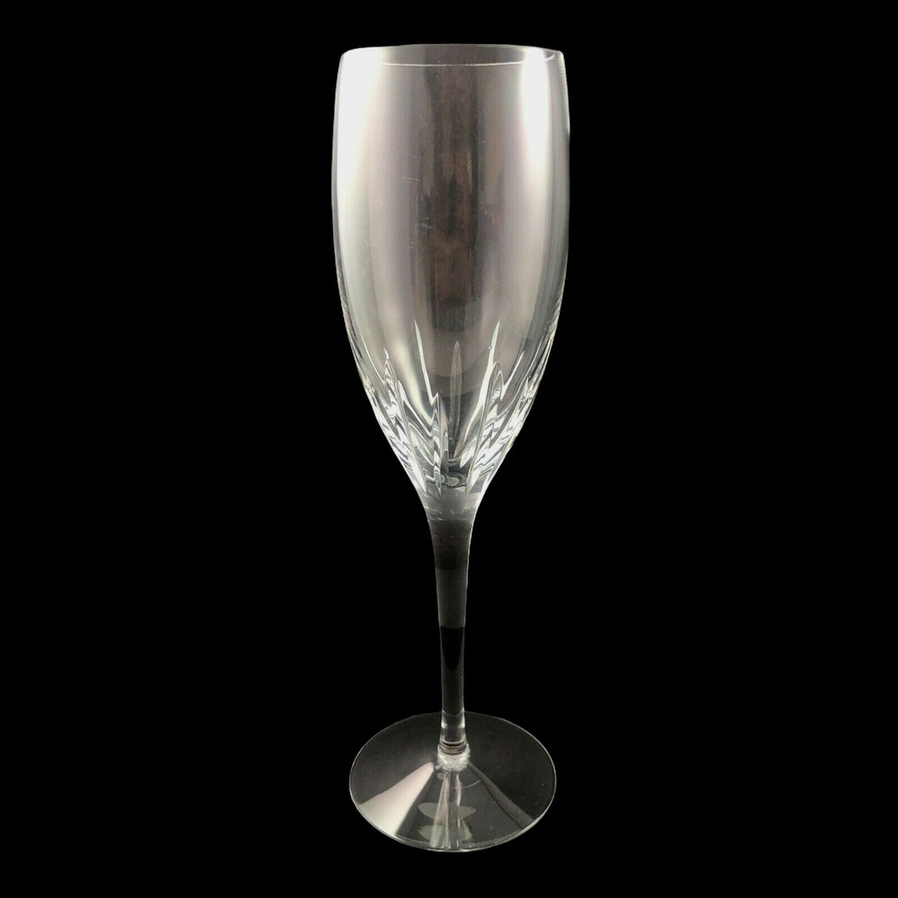 Lenox Starfire Crystal Champagne Flute Allegro Shape Clear Glass Vertical Cuts