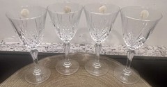 Lot 4 Cristal De Flandre Salzburg Wine Glasses Set Crystal Clear Stemware France