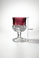 Vintage Ruby Red Flash Glass Goblet