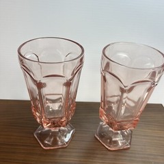 Vintage Fostoria Glass Virginia Pink Iced Tea Glasses. Set Of 2. 12ounce.
