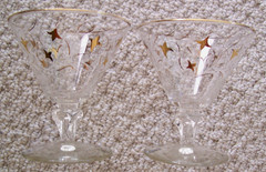 2 Libby Royal Fern Coctail/Sherbert/Martini/Champagne Glasses 4.25″ Tall