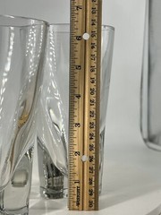 Orrefors Crystal Tumbler Excess Tall Clear Glass Indented Base 13oz 6 1/2 Set 2