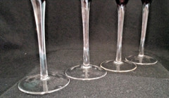 (D-134) Champagne Flutes,Blown Glass, 9.5″ H x 2″ at Rim and 2.75″ at Base