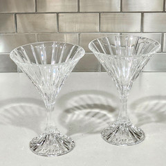 2 Mikasa Park Lane Martini Cocktail Margarita Crystal Glass Retired Barware