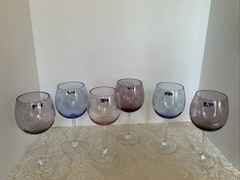 Marquis Waterford Crystal Polka Dot 8 1/2″ Wine Goblet Glasses Set of 6- 20 oz