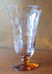 Fostoria 5093 Loop Optic Amber Stem 6” Footed Iced Tea Tumbler(s)