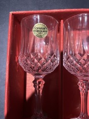 Set of 6 Cristal D’Arques Longchamp Goblet Wine Glasses 6.5″H 17.5 oz France