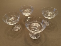 Set of 4 Waterford Crystal LISMORE Saucer Champagne/Tall Sherbet Glasses 4″ EUC