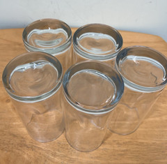 Lot of 5 Vtg LIBBEY Crisa Thumbprint Impressions Dimple Tall Glasses 6” Clear