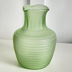 Vintage 1930s Frigidaire Uranium Glass Green Iced Tea Server Pitcher Vaseline
