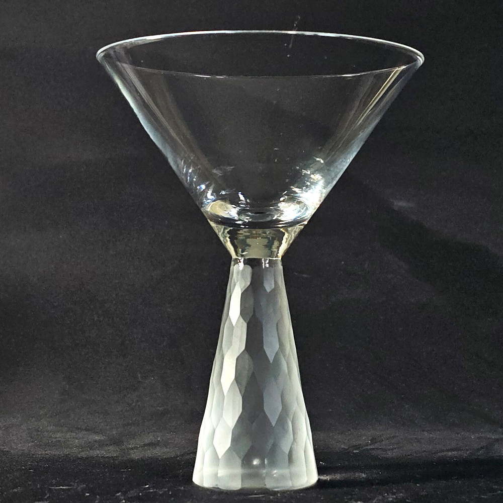 ARTLAND PRESSCOTT CLEAR MARTINI GLASS, Cut & Frosted Crystal, 8″, 10 Oz