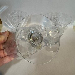 Set of 4 Vintage 8oz Etched Crystal Footed Water Goblets Iced Tea