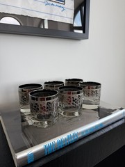 Vintage 1960s Vitreon Queen’s Lusterware Low Ball Cocktail Glasses Set of 6