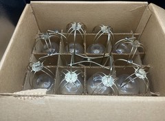 8 Federal Glass MCM Gold Black Harlequin Roly Poly Atomic Barware /caddy in BOX