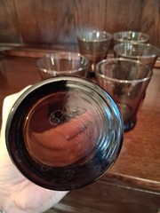 Vintage Anchor Hocking Linden Tawny Smoke Brown Mocha Low-Ball Glasses Set Of 6