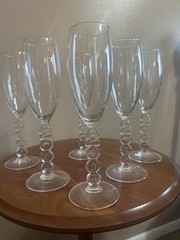 MILLENNIUM Cristal D’Arques-Durand FLUTED CHAMPAGNE Year 2000 GLASSES (6)