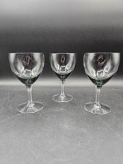 3 Fostoria Debutante Crystal Champagne Coupes. Vintage Hollywood Regency Dual