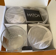 Set of 4 Heavy Cut Crystal Whiskey Double Old Fashion Glass – 4″ Hatch