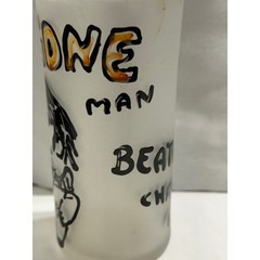 Beatnik Champ at Williams Lake 1959 quirky Frosted Glass Williams barware MCM
