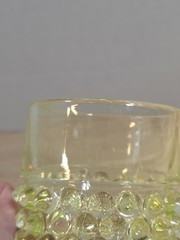 Fenton #3945 Topaz Opalescent Hobnail Uranium Juice Tumblers Set of 3