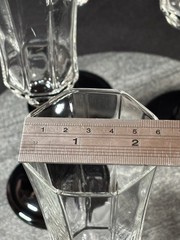 Luminarc Octime France Cristal Black Stem Flutes Champagne Glasses 8.5″ set of 4
