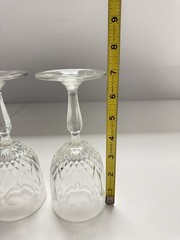 Set of 2 Diamant Cristal D’Arques Durand Crystal Wine Glass Stemware 6 3/4”