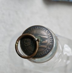Glass Flask & Four Crystal Liquor Glasses
