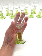 11 Lime Green Stem Liqueur or Port Glass Bormilio Rocco Limocino Goblet Cordial