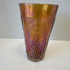 Indiana Carnival Marigold Tumbler, Harvest Grape Iridescent Glass