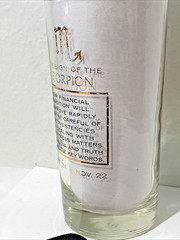 Scorpio Zodiac Glass Tumbler Anchor Hocking 22K Gold Highball Barware VTG