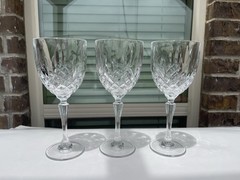 Set Of 3 Marquis Waterford Crystal Markham Wine Glasses Goblets 8.5”