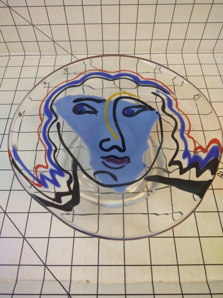 Katherine Bernstein Art Glass Face Plate/Bowl 1994?