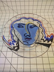 Katherine Bernstein Art Glass Face Plate/Bowl 1994?