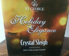 Heavy Crystal Sled 24% Lead Crystal ST George Holiday Centerpiece Candy Dish 