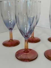 5 Rare MCM Anchor Hocking Ombré Nocturne Sherry Glasses With Original Box