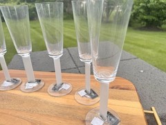 Mikasa Crystal Free Spirit Frost Flat Stem 6 Oz Wine Glasses 8.5”~6 Pc With Tag