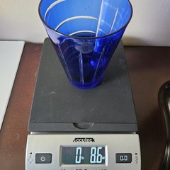 4 Cobalt Blue Cut To Clear Glasses Tumblers All Different Cut Patterns 4.75″