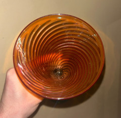 Rick Strini Art Glass Marigold Iridescent Green Stemmed Goblet Signed – Hawaii
