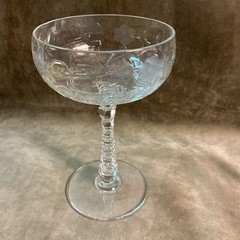 1940s LIBBEY rock SHARPE stem 1004–1 cut crystal champagne glass coupe