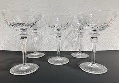 VTG Rogaska Galliano Crystal 7 1/8″ Champagne Tall Sherbet Glass Hand Blow 5 Pcs